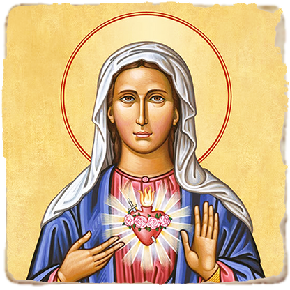 Immaculate Heart,Marble Icon,Handmade,Baptism gift,Christian Icon