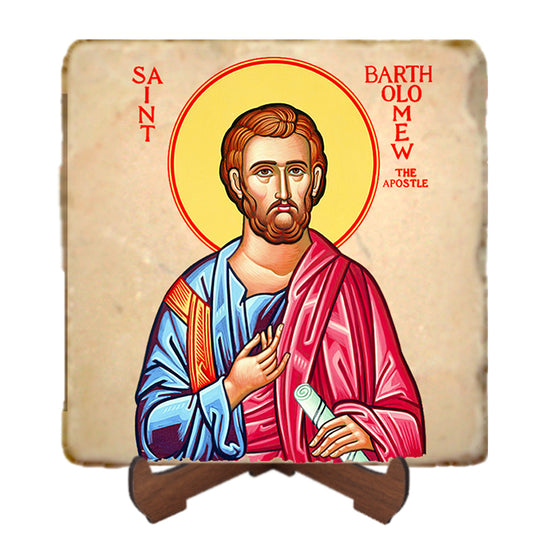 St.Bartholomew Icon,Men Saints,Marble Icon,Handmade,Prayer gift,Christian Icon