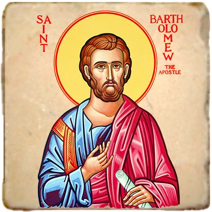 St.Bartholomew Icon,Men Saints,Marble Icon,Handmade,Prayer gift,Christian Icon