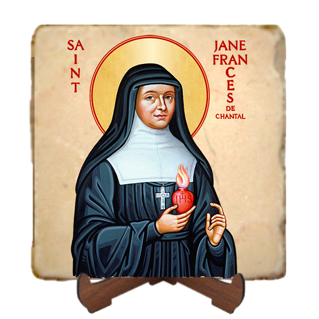 St.Jane de Chantal Icon,Women Saint,Marble Icon,Handmade,Prayer gift,Christian Icon