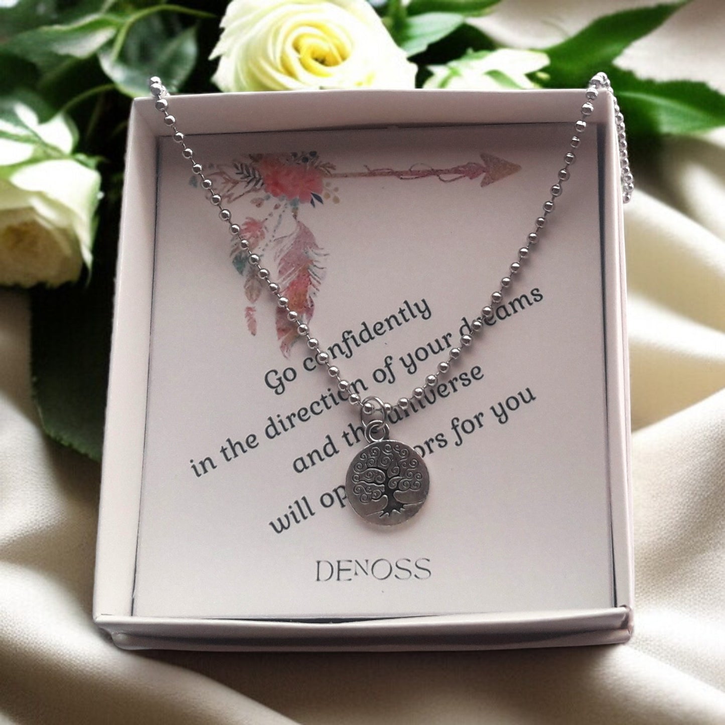 Life Tree Coin Silver Necklace