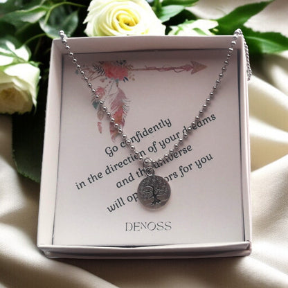 Life Tree Coin Silver Necklace