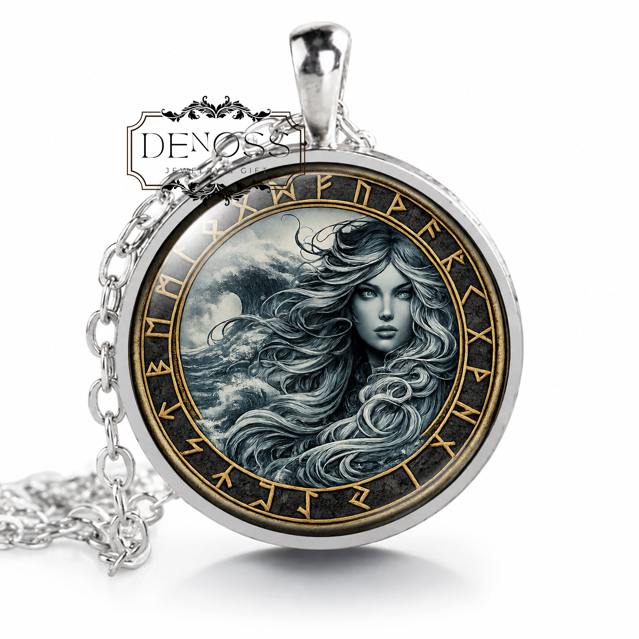 BYLGJA Necklace,Viking Sea Goddess,Scandinavian,Daughter of Ægir & Rán,Asatru,Norse mythology,Heaving waves of the Ocean