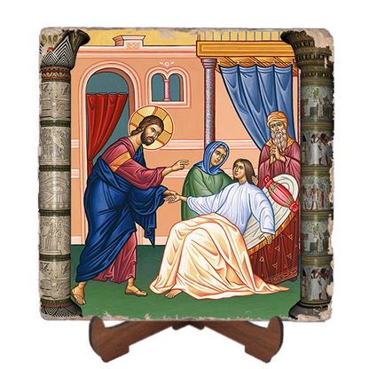 Christ the Healer Icon Marble Icon,Handmade,Baptism gift,Christian Icon