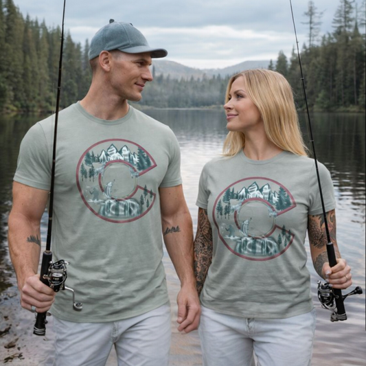 Colorado C Tri-Blend T-Shirt , Colorado T Shirt , Adventure , Camper, unisex T shirts