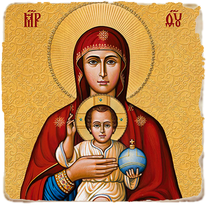 Mother of Our Savior,Marble Icon,Handmade,Baptism gift,Christian Icon