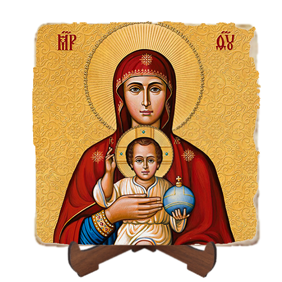 Mother of Our Savior,Marble Icon,Handmade,Baptism gift,Christian Icon