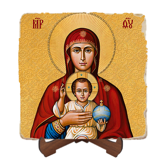 Mother of Our Savior,Marble Icon,Handmade,Baptism gift,Christian Icon