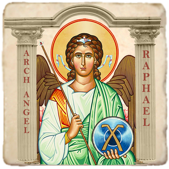 St. Raphael Icon,Marble Icon,Handmade,Baptism gift,Christian Icon