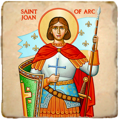 St.Joan of Arc Icon,Women Saint,Marble Icon,Handmade,Prayer gift,Christian Icon