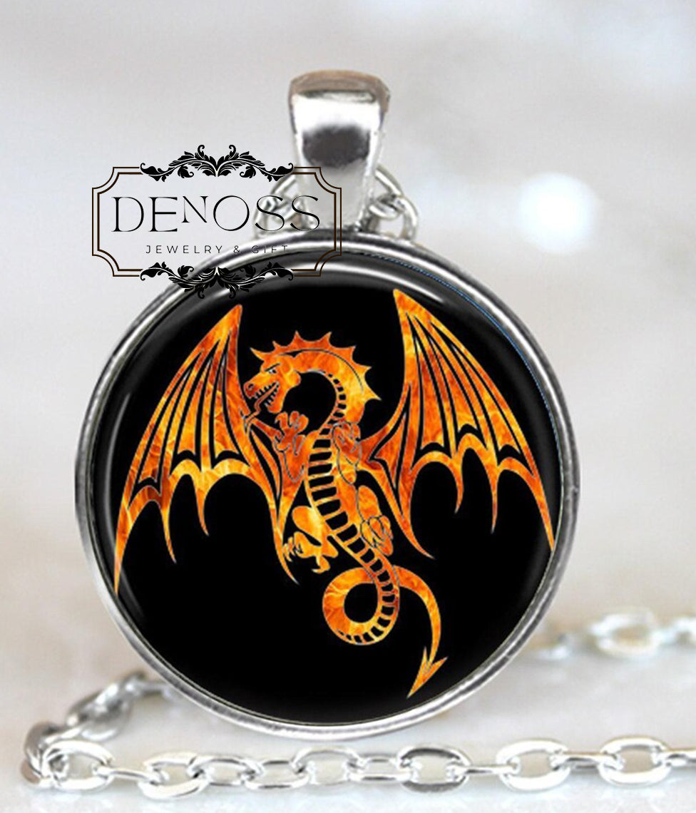 Fire Dragon Pendant Necklace