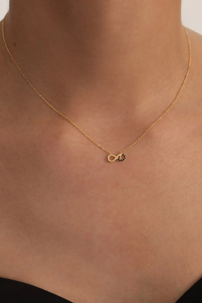 925 Sterling Silver Chain Gold Infinity Necklace