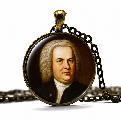 BACH Necklace,Johann Sebastian Bach, Baroque Period,Composer,Musician,German,Art Pendant Necklace