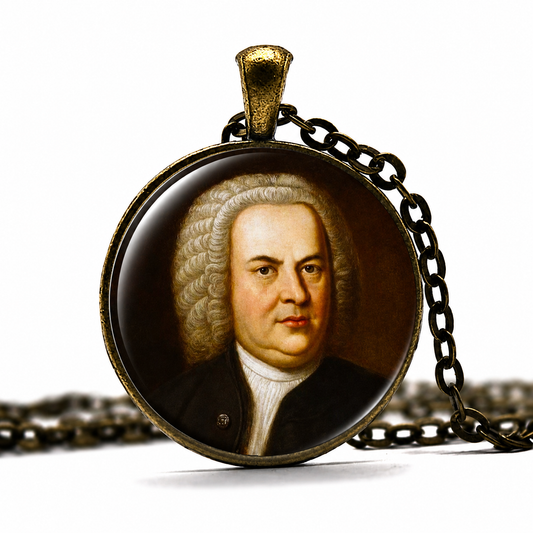 BACH Necklace,Johann Sebastian Bach, Baroque Period,Composer,Musician,German,Art Pendant Necklace - Denoss