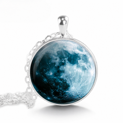 Blue Moon Necklace,Full Moon Necklace,Full Moon Jewelry