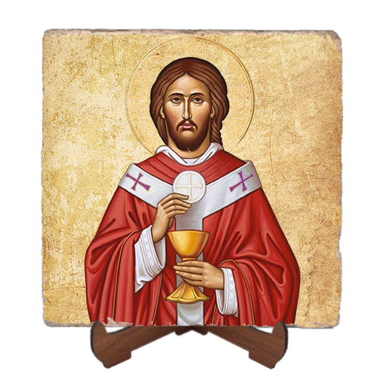 Christ the High Priest Icon Marble Icon,Handmade,Baptism gift,Christian Icon