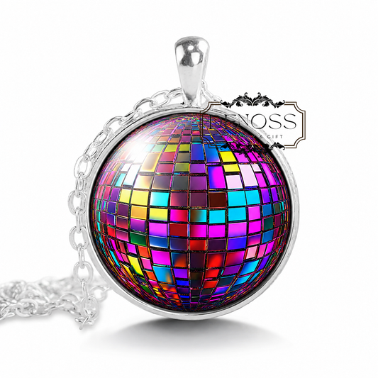 Disco Ball Pendant Necklace,Abstract Jewelry