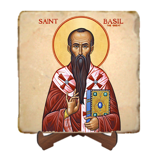 St.Basil the Great Icon,Men Saints,Marble Icon,Handmade,Prayer gift,Christian Icon