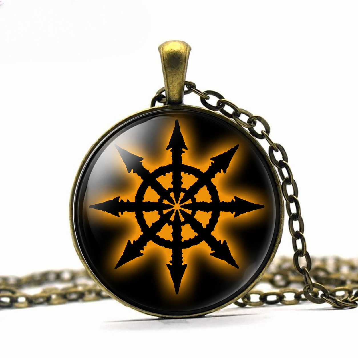 Eight Pointed Star Necklace Octagram Pendant,8 Pointed Chaos Star,Wheel of Chaos Jewelry,Eight Point Wicca Pagan Amulet