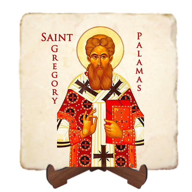 St.Gregory Palamas Icon,Men Saints,Marble Icon,Handmade,Prayer gift,Christian Icon