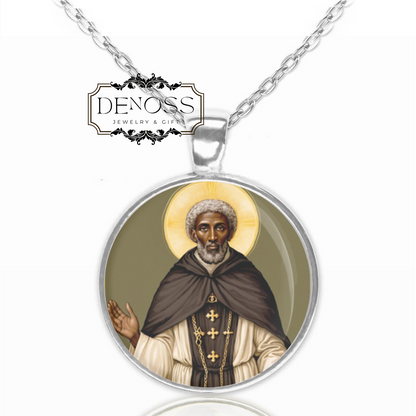 Saint Benedict the Moor Necklace,Pendant Medal Religious