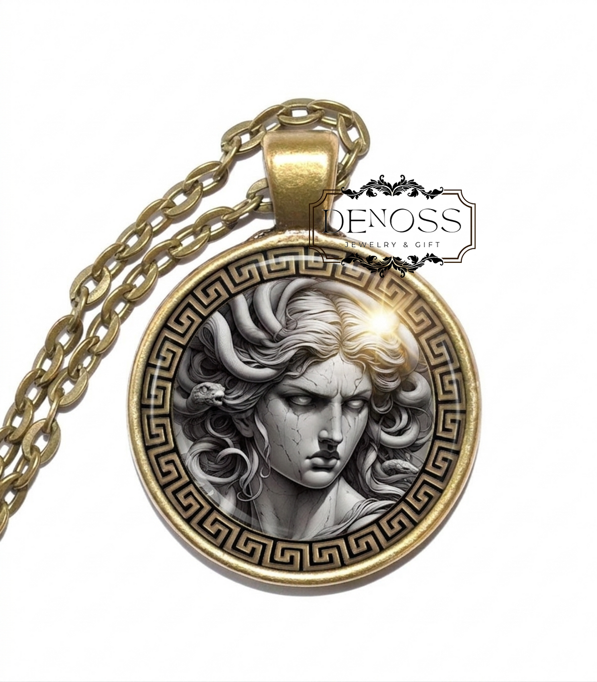 MEGAERA Necklace,Goddess of Vengeance,Goddess of Moral Retribution,Furies,Erinyes,Greek,Mythology,Glass pendant