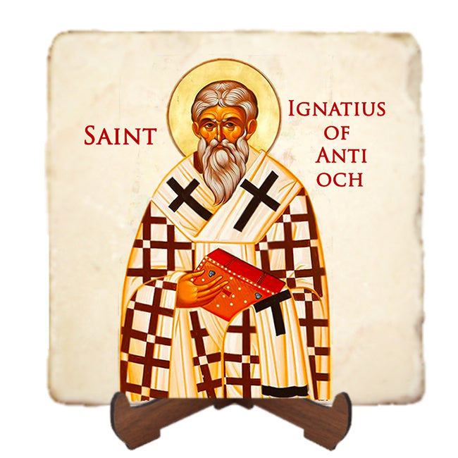 St.Ignatius of Antioch Icon,Men Saints,Marble Icon,Handmade,Prayer gift,Christian Icon