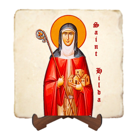 St.Hilda Icon,Women Saint,Marble Icon,Handmade,Prayer gift,Christian Icon