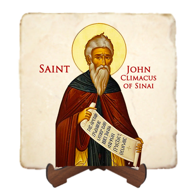 St.John Climacus of Sinai Icon,Men Saints,Marble Icon,Handmade,Prayer gift,Christian Icon