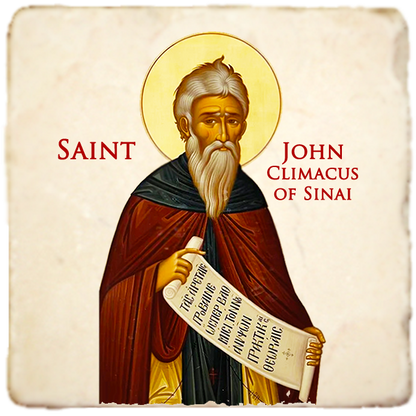 St.John Climacus of Sinai Icon,Men Saints,Marble Icon,Handmade,Prayer gift,Christian Icon