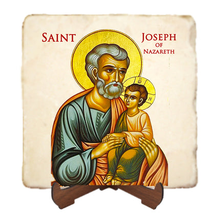 St.Joseph of Nazareth Icon,Men Saints,Marble Icon,Handmade,Prayer gift,Christian Icon