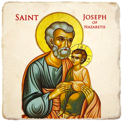 St.Joseph of Nazareth Icon,Men Saints,Marble Icon,Handmade,Prayer gift,Christian Icon
