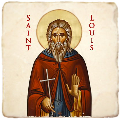 St.Louis Icon,Men Saints,Marble Icon,Handmade,Prayer gift,Christian Icon