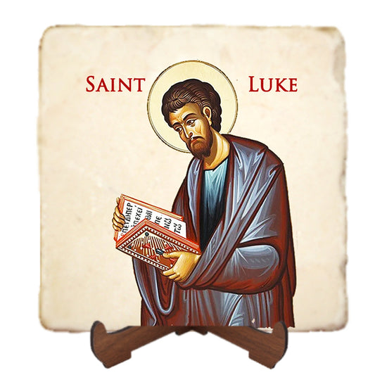 St.Luke Icon,Men Saints,Marble Icon,Handmade,Prayer gift,Christian Icon