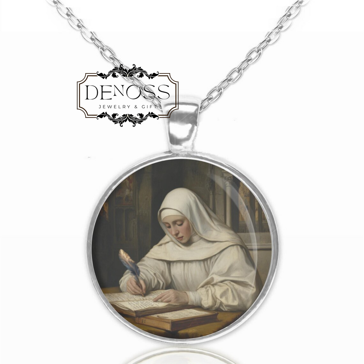 Saint Catherine of Siena Necklace,Elegant Pendant,Unique Religious Jewelry