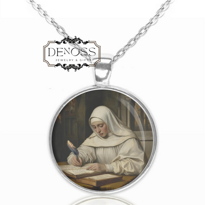 Saint Catherine of Siena Necklace,Elegant Pendant,Unique Religious Jewelry