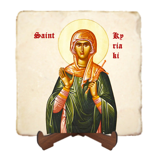 St.Kyriaki Icon,Women Saint,Marble Icon,Handmade,Prayer gift,Christian Icon