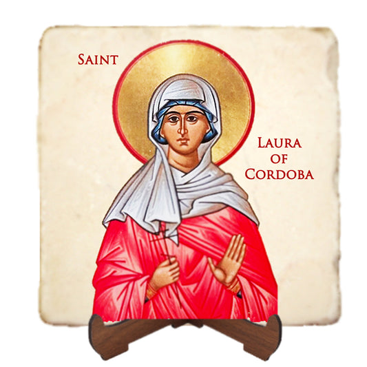 St.Laura Icon,Women Saint,Marble Icon,Handmade,Prayer gift,Christian Icon