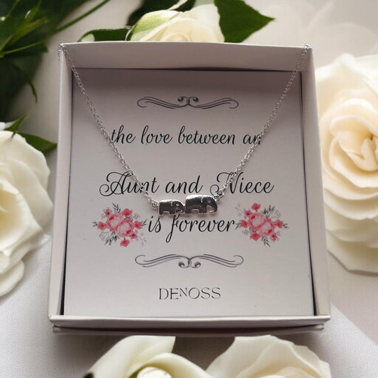 Mother and Baby Elephant Gold-Silver Necklace