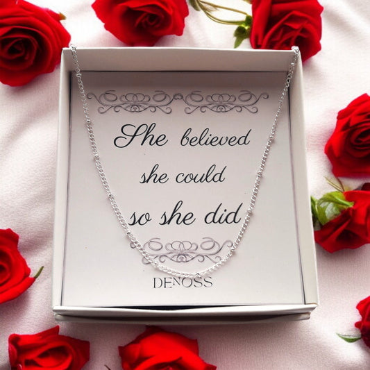 Thin Silver Beaded Necklace