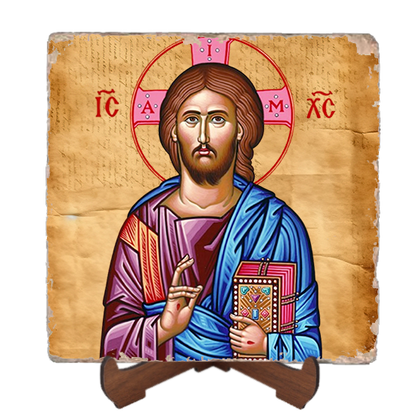 Christ the Lifegiver Icon,Marble Icon,Handmade,Baptism gift,Christian Icon