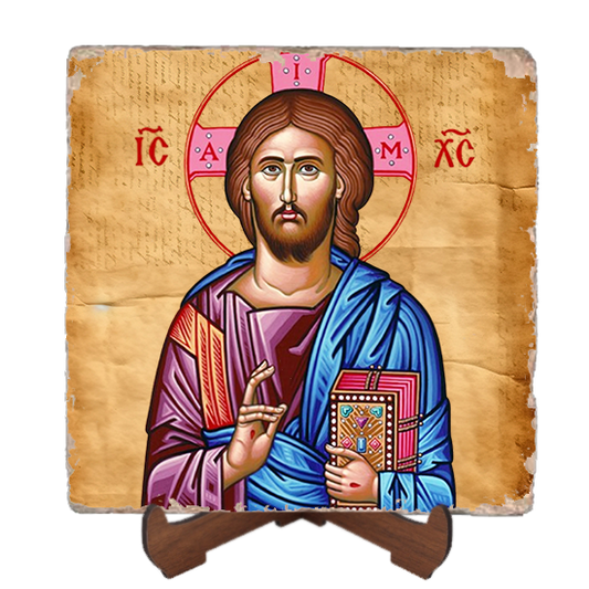 Christ the Lifegiver Icon,Marble Icon,Handmade,Baptism gift,Christian Icon