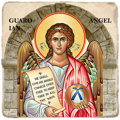 Guardian Angel Icon,Marble Icon,Handmade,Baptism gift,Christian Icon