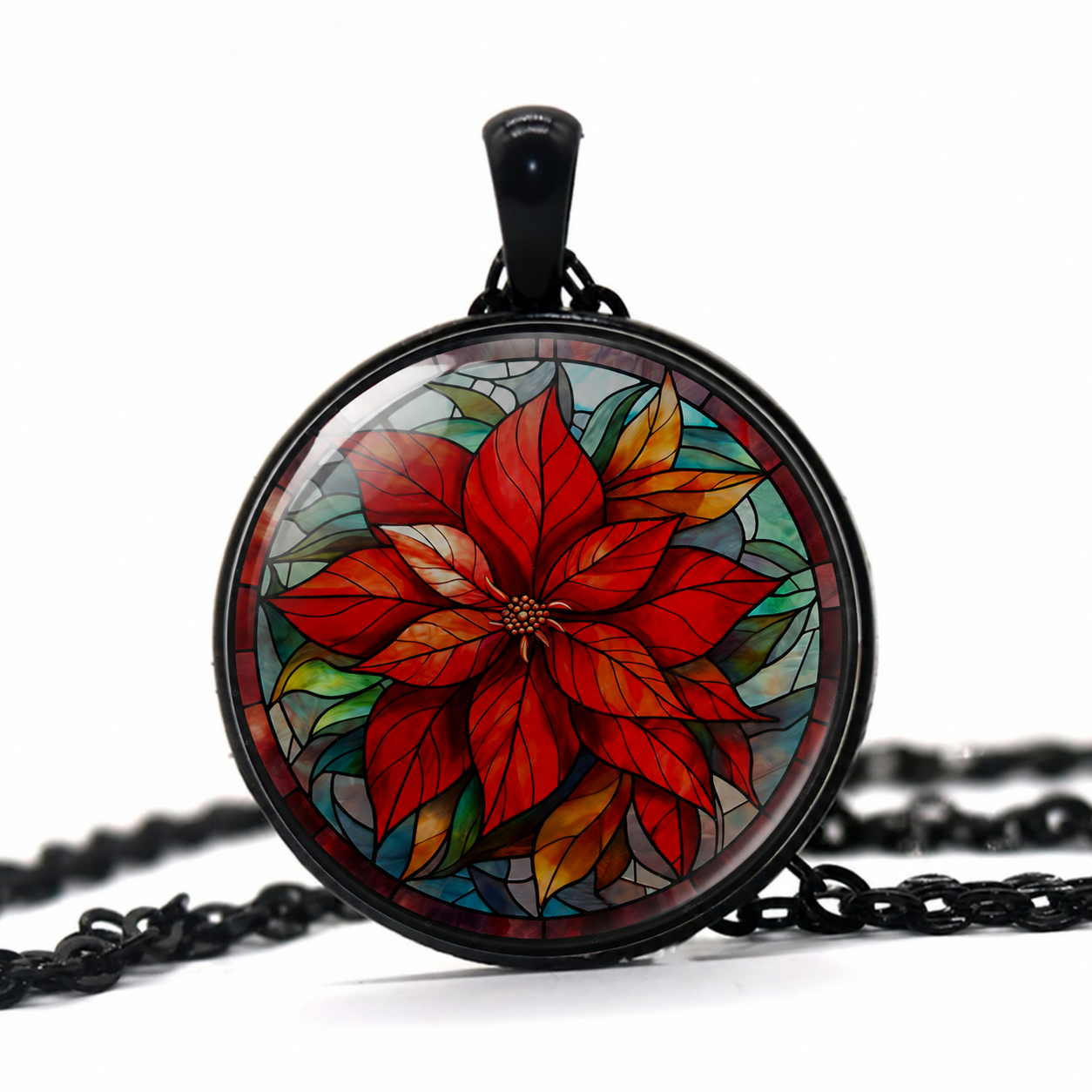 Poinsettia Flower necklace Gift