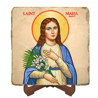 St.Maria Goretti Icon,Women Saint,Marble Icon,Handmade,Prayer gift,Christian Icon