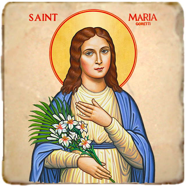 St.Maria Goretti Icon,Women Saint,Marble Icon,Handmade,Prayer gift,Christian Icon
