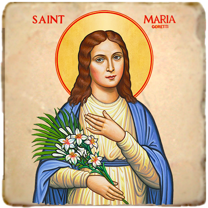 St.Maria Goretti Icon,Women Saint,Marble Icon,Handmade,Prayer gift,Christian Icon