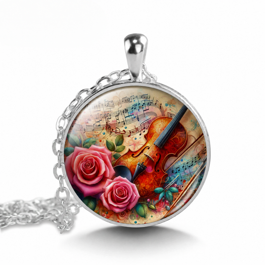 Violin Necklace,Music Jewelry gift