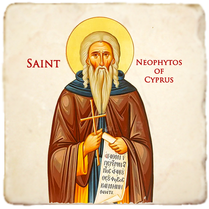 St.Neophytos of Cyprus Icon,Men Saints,Marble Icon,Handmade,Prayer gift,Christian Icon