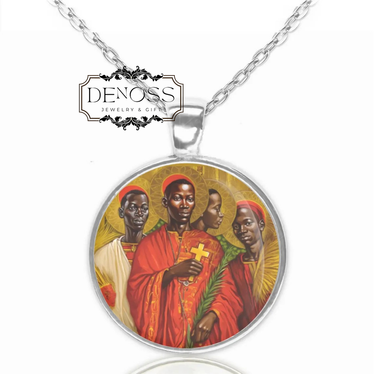 Saint Charles Lwanga and Companions Catholic Necklace,Christian Religious Pendant